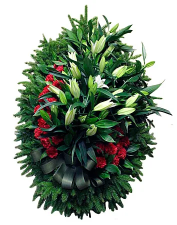 Ритуальный венок из живых цветов "Фантазийный"