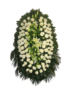 Ритуальный венок из живых цветов " Прощание "